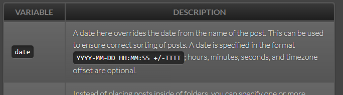 Jekyll Date Front Matter