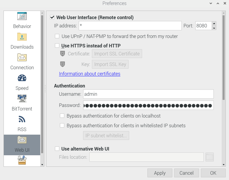 qBittorrent Settings
